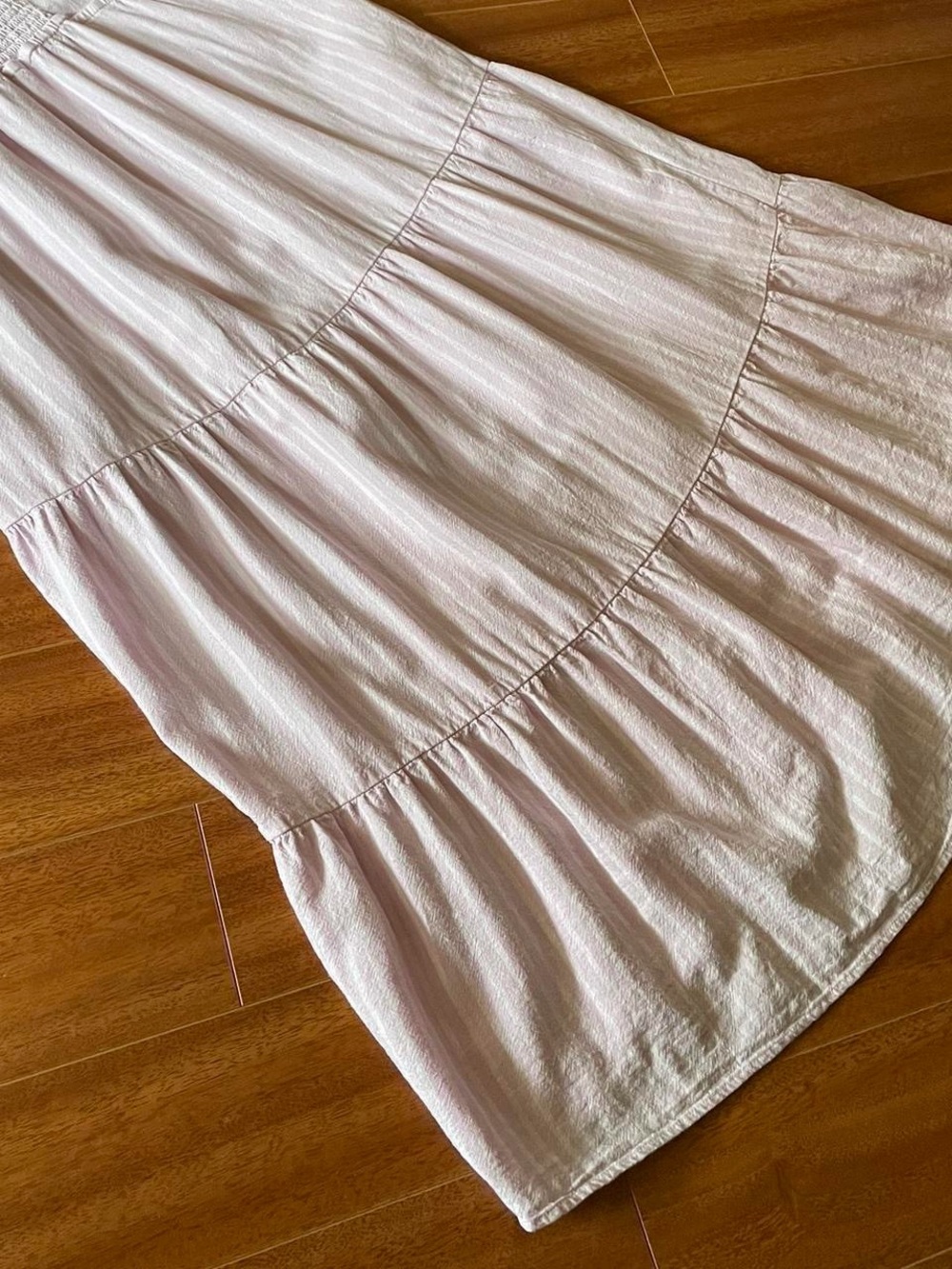 Sonoma Pink Striped Linen Tiered Midi Dress XL - Picture 7 of 8